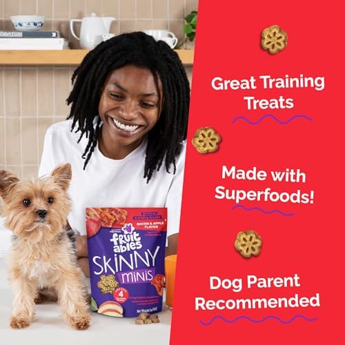 Fruitables Skinny Mini Dog Treats, Training Treats, Bacon & Apple, 12oz
