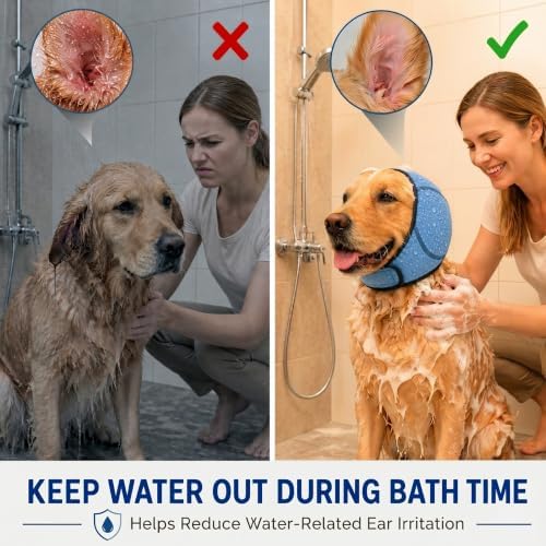 HOFI Dog Ear Cover for Bath: Waterproof Ear Protection to Keep Dog Ears Dry