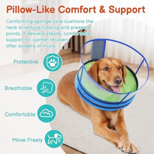 Dog Cone, No-Inflation Sponge Donut Collar for Dogs After Surgery