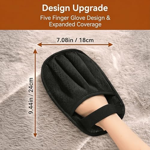 Purrmitive Pack of 1 Pet Hair Removal Gloves for Dogs & Cats – Extra-Large Electrostatic Five-Finger Deshedding Mitt, Reusable Fur Remover for Couch, Carpet, Clothing & Car Seats