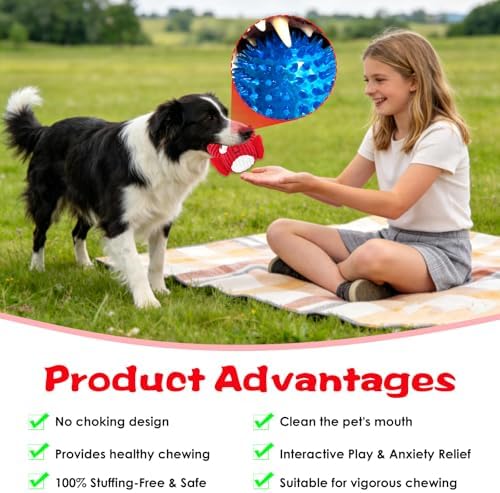 Squeak Dog Toys For Aggressive Chewers, Interactive Dog Toy Ball With Crinkle Paper, No Stuffing, Perfect For Medium Dogs, Large & Small Breeds (C-Yellow Fish)