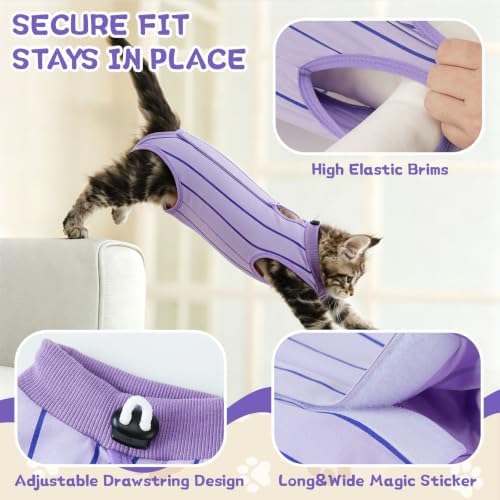EMUST Cat Recovery Suit, Cat Surgery Recovery Suit Female for Wound Care