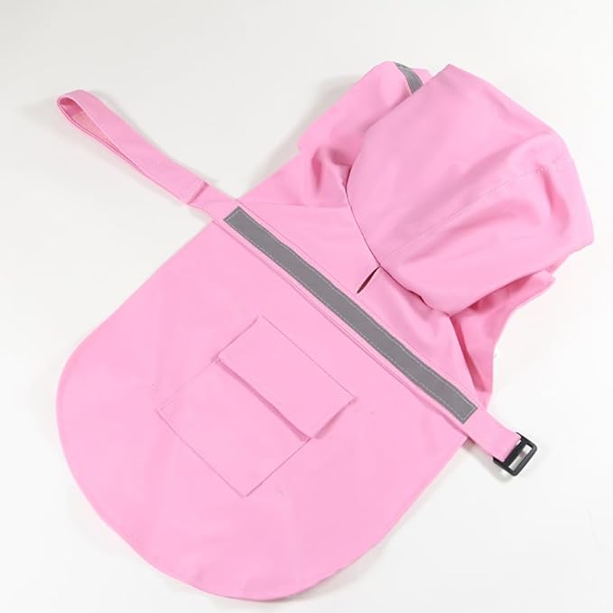 HAPEE Dog Raincoats with Reflective Strip Hoodie,Poncho Jacket for Large Dogs fit Golden Retriever Doodle (D4-Pink, 26B (75-85 lbs))