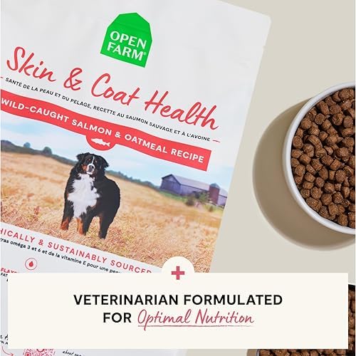 Open Farm Skin & Coat Dry Dog Food, Salmon & Oatmeal, 22lb Bag