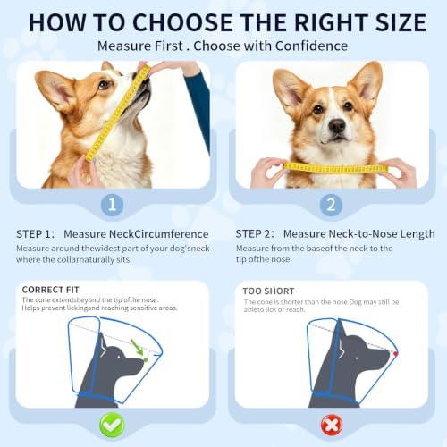 Soft Dog Cone Collar After Surgery, Adjustable Recovery Cone to Stop Licking, Breathable Mesh Elizabethan Collar for Small Medium Large Dogs (M(Neck Girth:11.8"-13.8"))