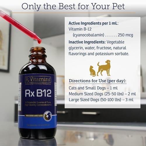 RX Vitamins B12 for Dogs and Cats - Helps Improve Pet Wellness - 4oz