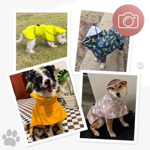 Dog Raincoat, Waterproof Windproof Dog Rain Jacket with Hood, Rain Coat with Leash Hole, Adjustable Raincoat Poncho for Small Medium Large Dogs Outdoor (Pink, L(16-22lbs))