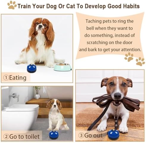2 Pack Dog Door Bells, Dog Doorbell to go Outside Puppy Train Bell for Dogs to Ring to go Potty, Puppy Toilet Training Bell Jingle Bells for Door Knob (Dark Blue)