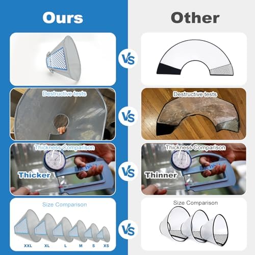 Supet Dog Cone Collar to Stop Licking, Elizabeth Recovery Collar After Surgery for Large, Medium, Small Dogs, Pet Head Cone Alternative