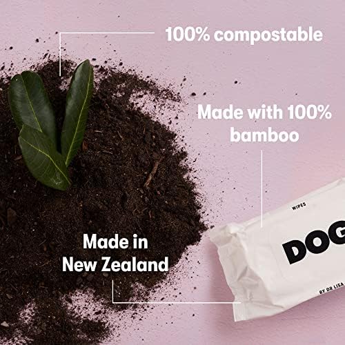DOG by Dr. Lisa - Dog Wipes - Plant-Based, Natural Bathing Wipes for Dogs - Made from 100% Compostable Bamboo - Vet-Created - Vegan, Non-Toxic - 960 Count