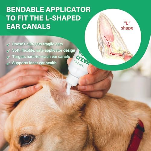 Dog Ear Infection Treatment, Dog Ear Cleaning Solution, Dog Ear Rinse Dog Eye Wipes, 120 Pet Tear Stain Wipes for Dogs and Cats,