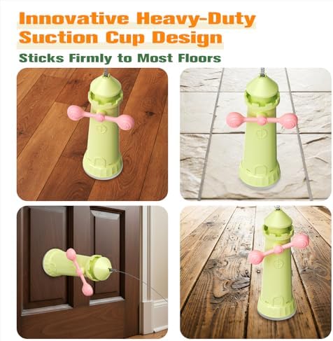 BSISUERM Cat Interactive Toys for Indoor Cats, Enhanced Suction Cup Cat Teaser Wand, Kitty Enrichment Chase Toy Fun Weight Loss Exercise Toy for Kitten Adult Cats Boredom Relief Keep Them Busy