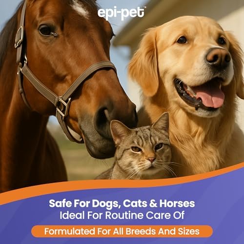 Epi-Pet Ear Cleaner for Dogs & Cats – Vet-Approved Ear Wash for Itchy, Smelly, Dirty Ears – Gentle, Alcohol-Free Formula – Removes Wax, Debris & Odor – Daily Ear Care for Pets – 4 oz