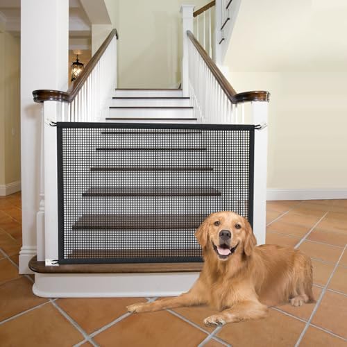 2-Pack Dog Gate for Stairs Pet Gates for The House: Dogs Screen Mesh Gate for Doorways Stairways Indoor Safety 29 inches Tall, 41 inch Wide