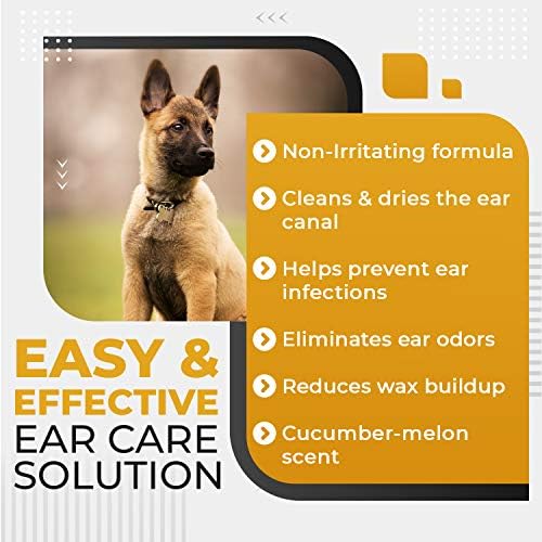 Truseb | Ear Cleaner Flush Advanced Plus Solution Formula for Cats and Dogs, Washes Away Dirt and Debris and Helps Prevent Infections, Cleaning + Drying (ADVANCED+ Ear Cleansing Flush, 16 Oz)