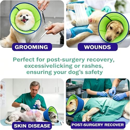 Soft Dog Cone Collar,Adjustable Comfy Cone for Dogs to Stop Licking