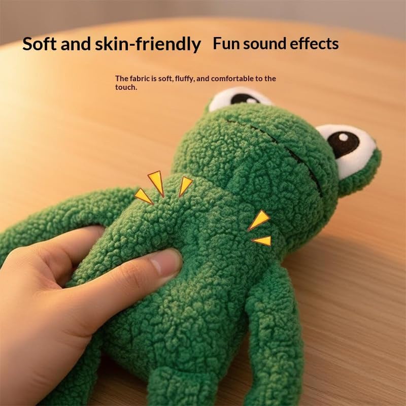 Plush Squeaky Dog Toy, Animal-Shaped Chew Toy for Small and Medium Dogs Interactive Play (Brown)
