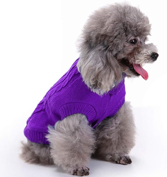 Dog Sweater for Small, Medium, Large Dogs - Warm Winter Turtleneck Pet Clothes for Girls, Boys, Puppies, Cats - Cute Classic Christmas Coat
