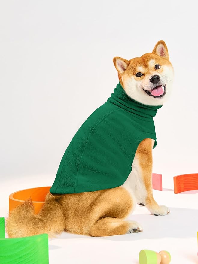 Haloumoning Fleece Dog Sweater Turtleneck Pullover Sweatshirt Pet Winter Warm Clothes