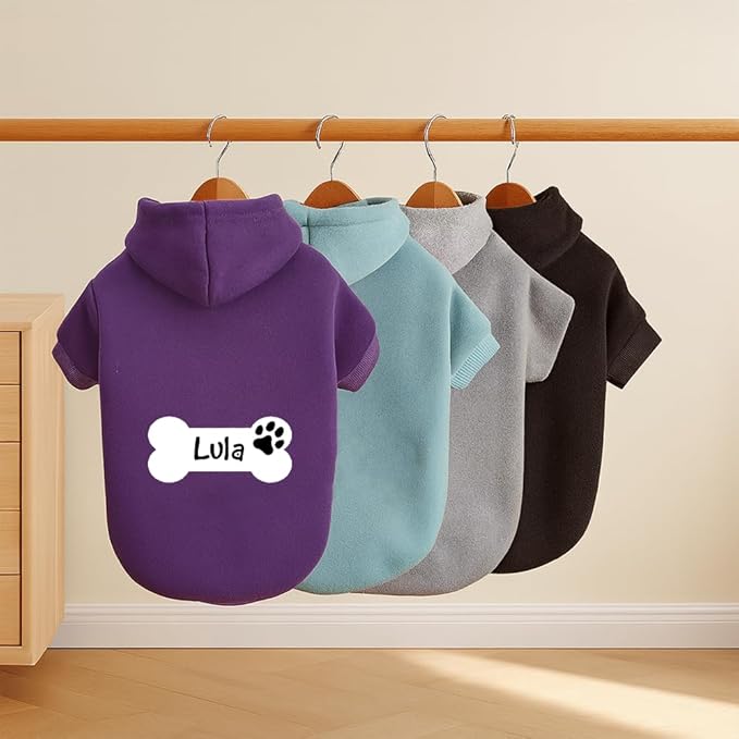 Personalized Dog Hoodie with Name, Custom Embroidered Pet Sweater, Pink Puppy Hoodie, Warm Winter Outfit, Custom Pet Clothes, Gift for Dog Lovers