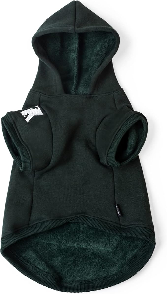 Koneseve Dog Hoodie Fleece Puppy Clothes Warm Sweater with Hat for Small Dogs Cat Hooded Shirt Kitten Pet Basic Sweatshirt with Pocket Doggie Soft Winter Coat Apparel (Green; M)