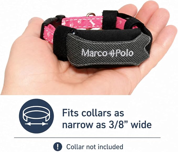 Marco Polo Advanced Pet Tracker for Cats & Dogs - GPS Alternative, No Monthly Fee or Subscription, Waterproof Long Range RF Finder, Anti-Lost Safety Collar Tag (1-Pet System)
