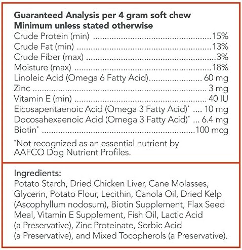 Vet's Best Skin & Coat Soft Chews with Biotin, Vitamin E, 30 Count