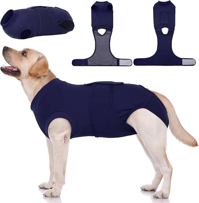 Kuoser Dog Surgery Suit - Female Spay & Male Neuter Recovery Onesie, Anti-Licking Abdominal Wounds Pet Surgical Recovery Bodysuit, Substitute E-Collar & Cone