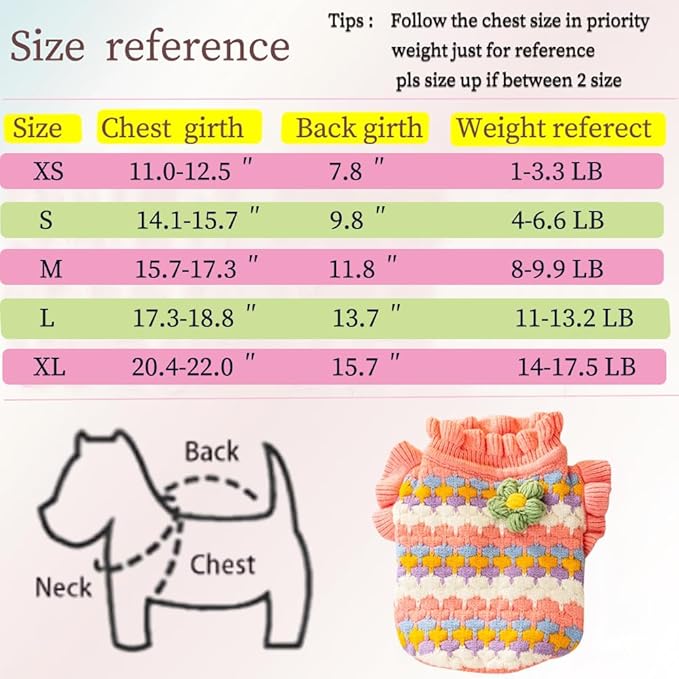 Pink Small Dog Sweater Female, Knitted Cat Sweater, Fall Girl Puppy Clothes, Turtleneck Doggy Cable Knitwear, Warm Pet Clothing for Chihuahua Yorkie Bulldog Teacup (Pink, X-Large)