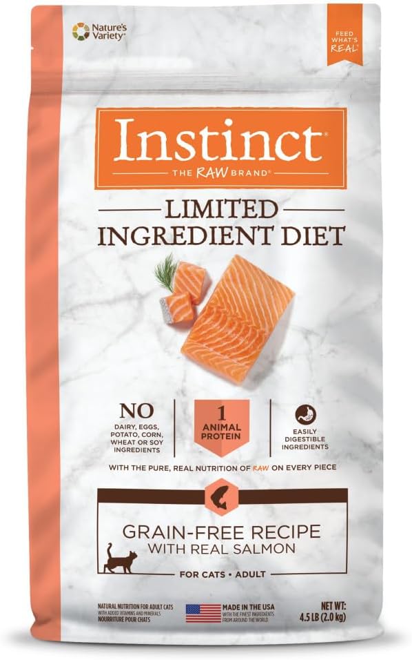 Instinct Limited Ingredient Diet, Natural Dry Cat Food, Grain Free Recipe - Real Salmon, 4.5 lb. Bag
