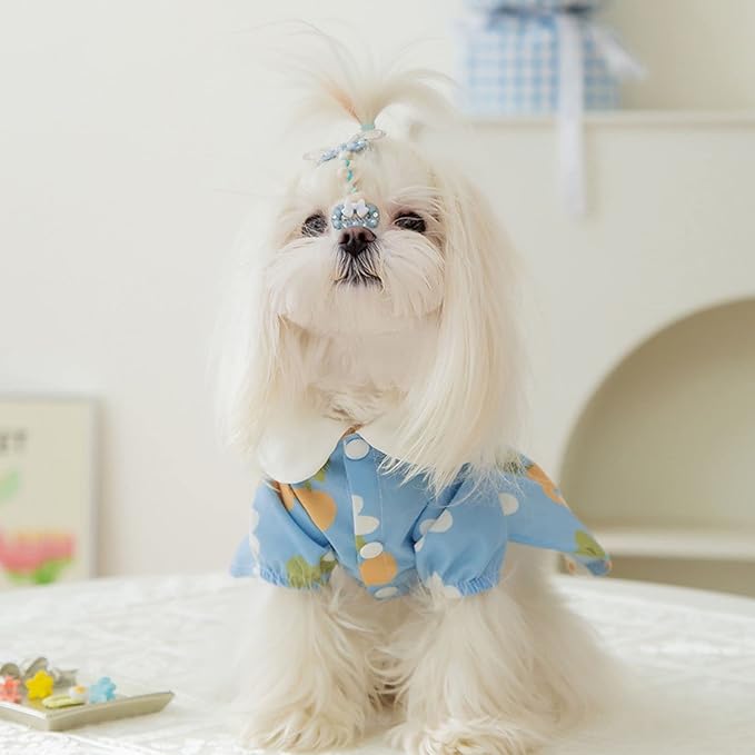 Dog Dress Soft Breathable Puppy Dresses Elegant Princess Lace Floral Pet Dress with Sunflower for Small Dog