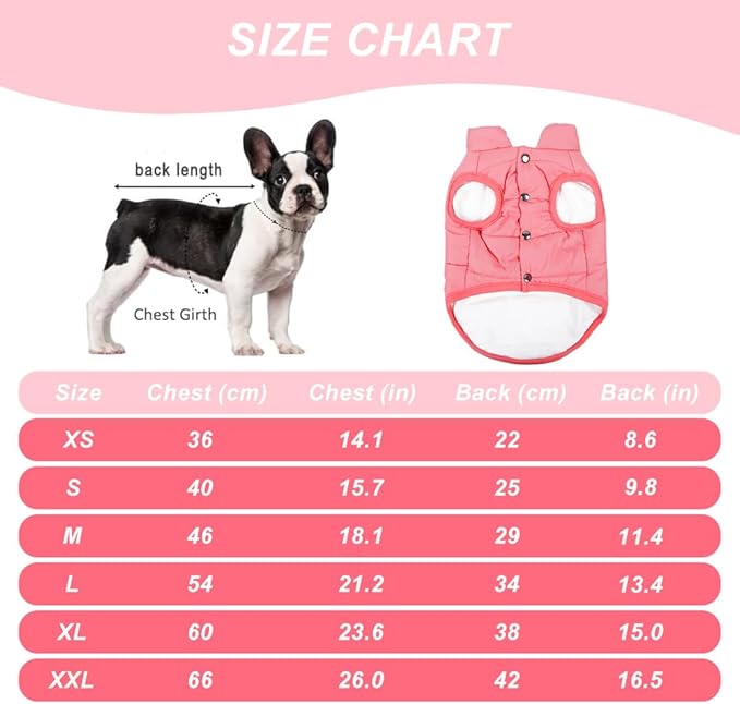 Warm Dog Coat, Windproof Dog Jacket Fleece Pet Winter Coats Solid Color Dogs Clothes Cold Weather Pet Jacket Vest Soft Puppy Apparel for Small Medium Dogs Cat (XXL, Pink)