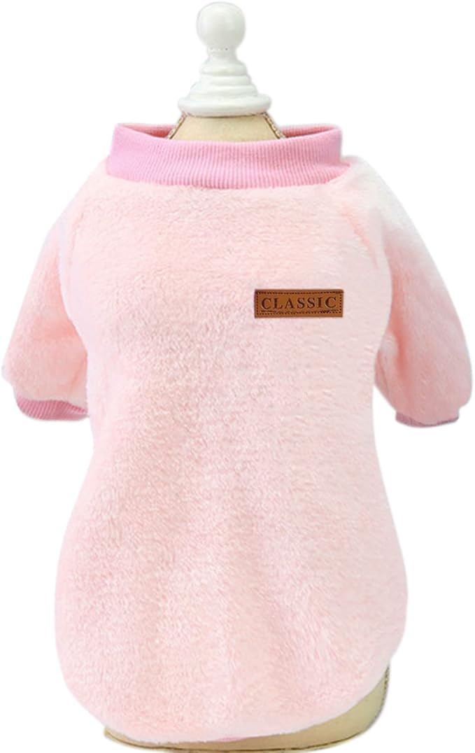 Jecikelon Pet Dog Clothes Dog Sweater Soft Thickening Warm Pup Dogs Shirt Winter Puppy Sweater for Dogs (Z01-Pink, Large)