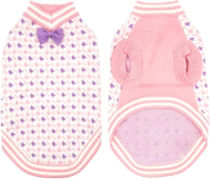 Dog Sweater for Small Dog Girl Soft Pet Christmas Halloween Sweater for Medium or Large Dogs and Cats Sweaters (Pink, XXL)