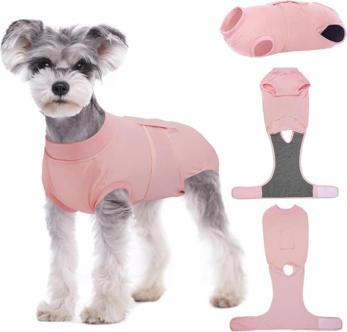 Kuoser Dog Surgery Suit - Female Spay & Male Neuter Recovery Onesie, Anti-Licking Abdominal Wounds Pet Surgical Recovery Bodysuit, Substitute E-Collar & Cone