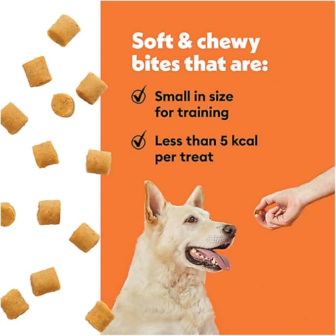 Wiggles & Wags Training Bites Bacon Flavor Dog Treats, 4 oz, with Bone Shaped Waste Bag Dispenser & Roll