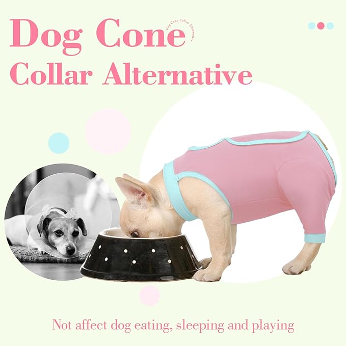 ROZKITCH Dog Surgery Leg Sleeve Rear Legs, Male Female Pet Prevent Licking Wound Elbow Knee Protector, Dog Recovery Suit Cone Collar Alternative Pants Shirt for Wound Heal Wrap Pink S
