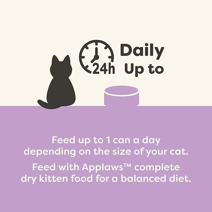 Applaws Natural Wet Kitten Food, Limited and Natural Ingredients, High Protein with No Artificial Additives, Chicken Breast in Broth (6 x 2.47oz Cans)