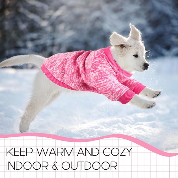 3 Pack Dog Sweaters for Small Dogs Girl Boy Winter Fleece Clothes Warm Soft Dog Sweatshirt Outfit for Dogs Cats Pet Apparel (Wine Red, Small)