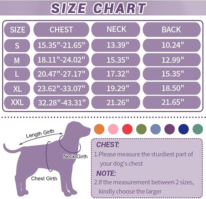 Dog Winter Coats, Fleece Lining Warm Coats for Dogs, Adjustable Windproof Pet Cold Weather Apparel, Quick Release Buckle Puppy Winter Jacket for Small Medium Large Dogs, Purple S