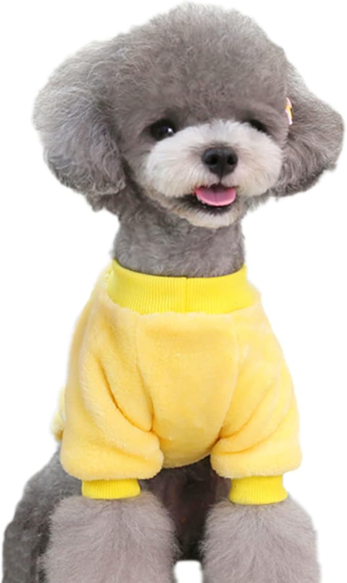 Jecikelon Pet Dog Clothes Dog Sweater Soft Thickening Warm Pup Dogs Shirt Winter Puppy Sweater for Dogs (Z01-Yellow, X-Large)