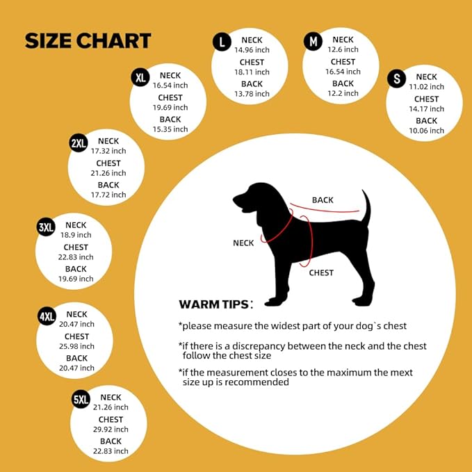 Dog Coat, Waterproof Dog Winter Jacket in Puppy Cold Weather Windproof Coats Reflective Pet Vest, Zip-Up Cold Weather Coats for Small Medium Dogs (Beige and Yellow, 4XL)