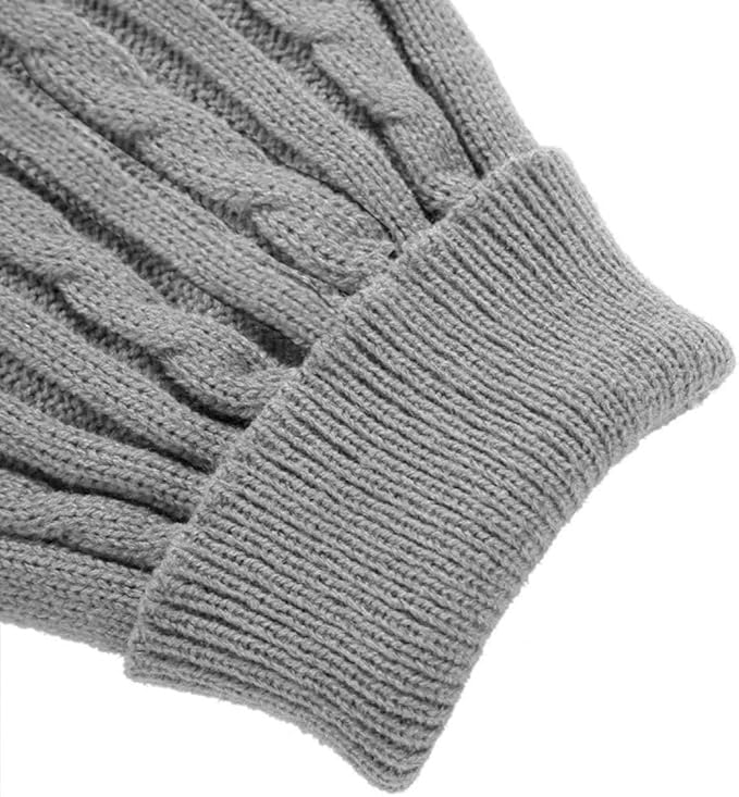 CHBORCHICEN Small Dog Sweaters Knitted Pet Cat Warm Dog Sweatshirt Winter Clothes Kitten Puppy Sweater (Large, Grey)