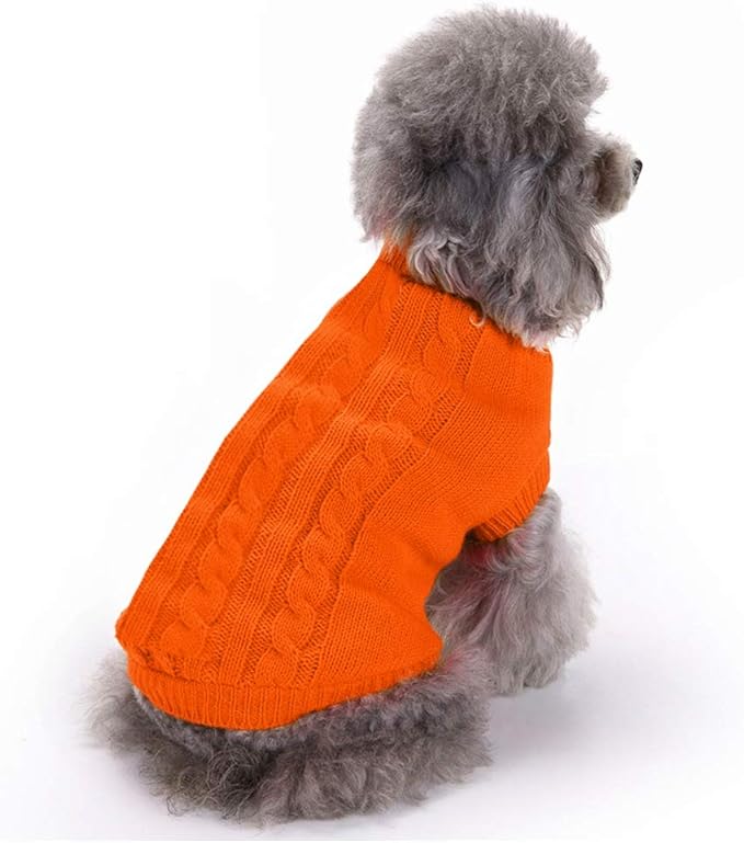 Warm Classic Turtleneck Pet Sweater - Cute Winter Dog & Cat Coat - Small, Medium, Large - Christmas Sweater for Girls & Boys