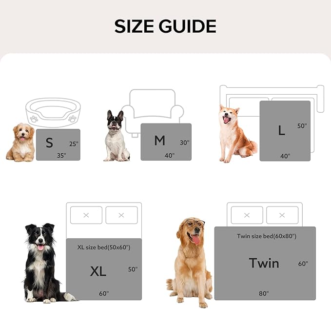 GASUR Waterproof Dog Blankets for Large Dogs, Dog Blanket for Couch Bed, Fleece Pet Blanket for Furniture Sofa Protector, Soft Pet Throw Blankets for Crate Car Outdoor, Washable, Twin 60"x80" Grey