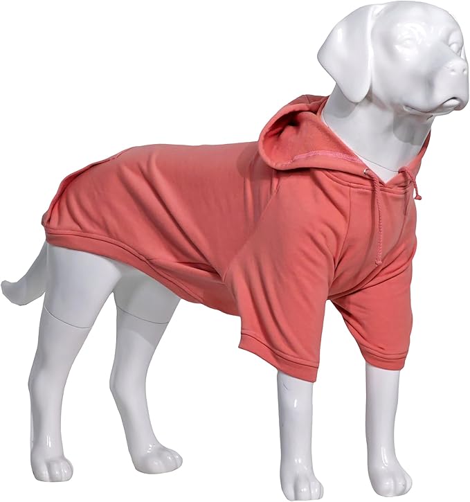 Lovelonglong Blank Basic Hoodie Sweatshirt for Dogs 100% Cotton Fits Small Medium Dachshund Large Dog Lotus-Pink XS