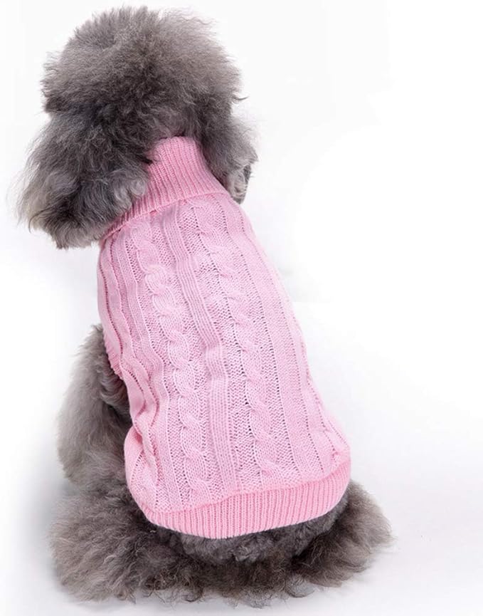 Dog Sweater for Small, Medium, Large Dogs - Warm Winter Classic Turtleneck Pet Clothes Coat for Puppies, Cats - Cute Christmas Outfit for Girls and Boys