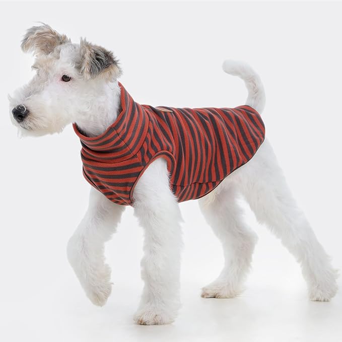 FUAMEY 2 Pack Dog Fleece Vest for Extra Small Dogs,Puppy Stretchy Dog Sweatshirts Warm Dogs Pullover Winter Pet Sweaters with Leash Hole Puppy Turtleneck Sleeveless Orange XXS