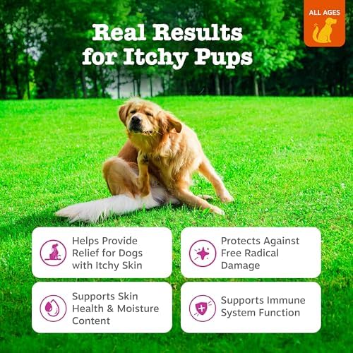 Zesty Paws Dog Itch Relief Chews - Omega-3 Fish Oil for Dogs, Chicken, 90ct