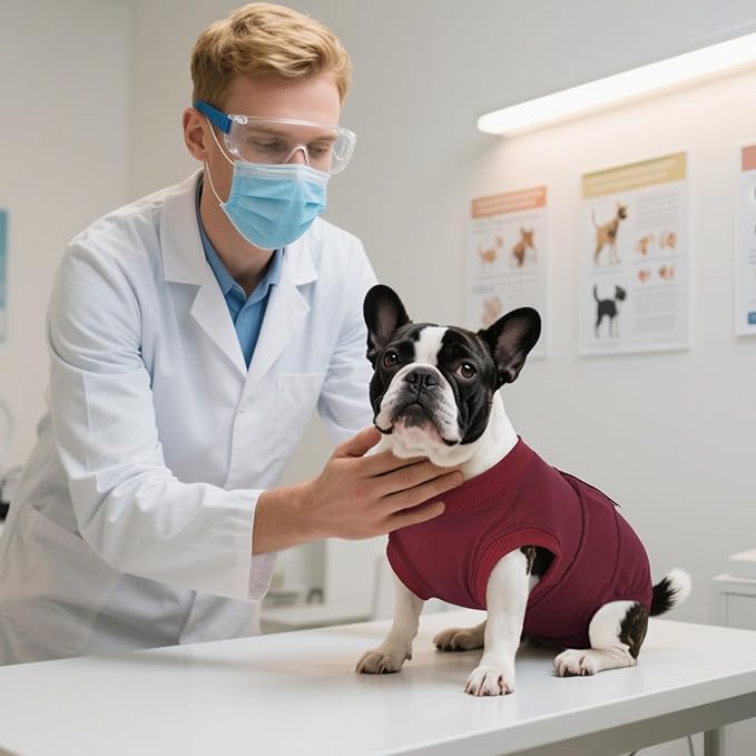 Kuoser Dog Surgery Recovery Suit, Recovery Suit for Female Male Dogs, Dog Onesie After Surgery Spay Neuter, Anti-Licking Pet Surgical Recovery Snugly Suit, Bodysuit for Abdominal Wounds Skin Disease